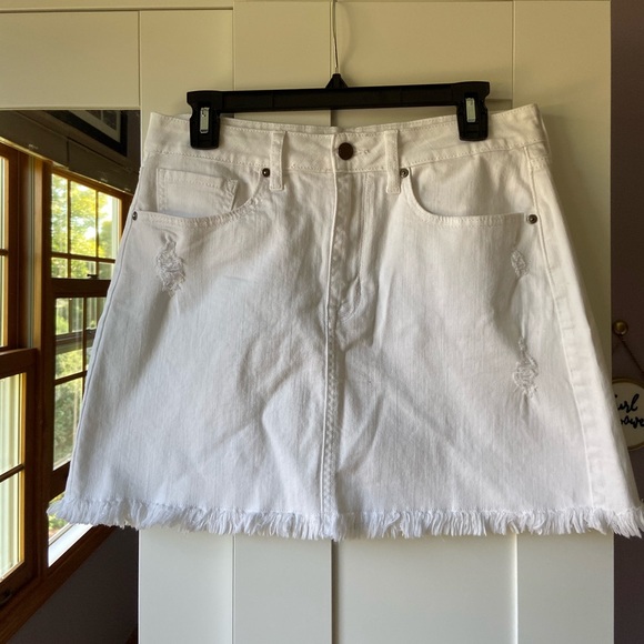 black and white jean skirt